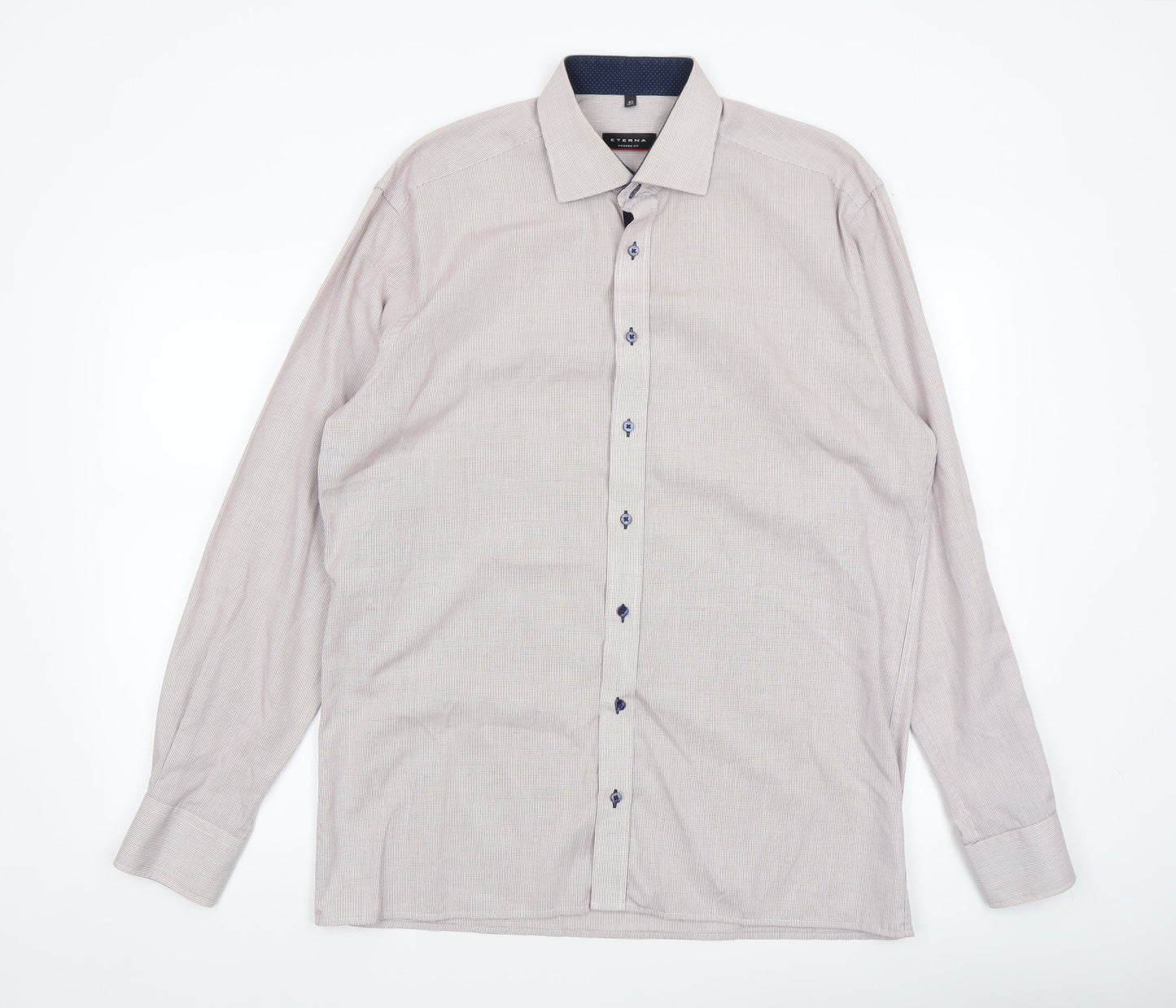 Mens UK Collar Size L Eterna Smart Beige  Dress Shirt