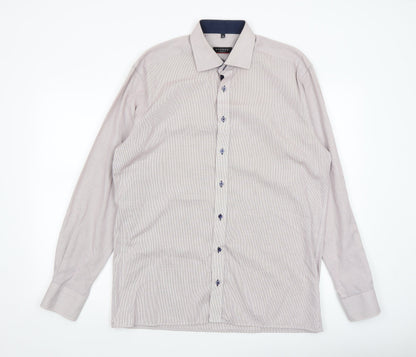 Mens UK Collar Size L Eterna Smart Beige  Dress Shirt