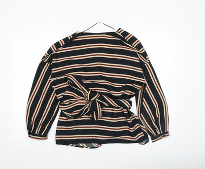 Zara Basic Women’s Multicoloured Striped Wrap Blouse Size S