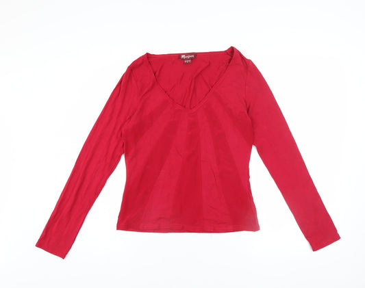 Womens UK Size 8 Monsoon Red Basic T-Shirt