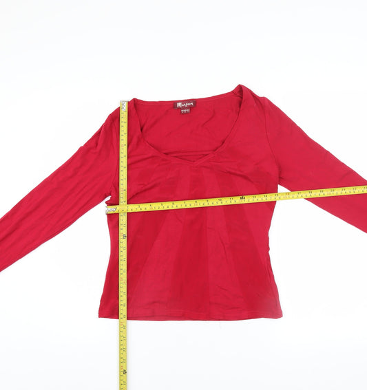 Womens UK Size 8 Monsoon Red Basic T-Shirt