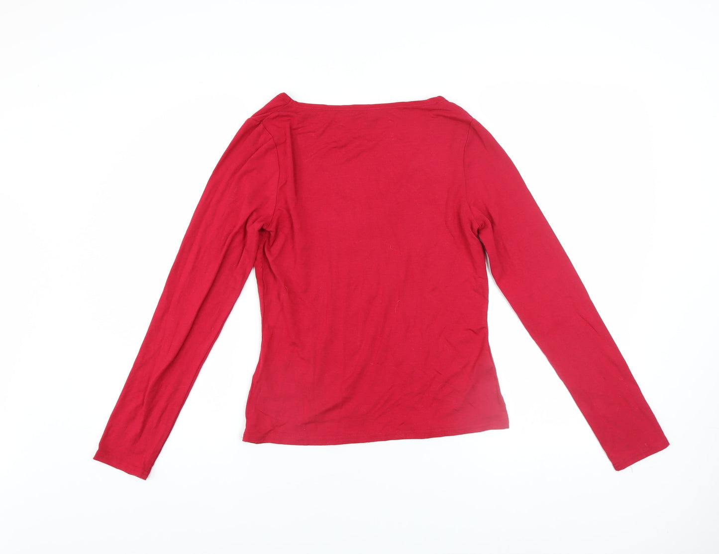 Womens UK Size 8 Monsoon Red Basic T-Shirt