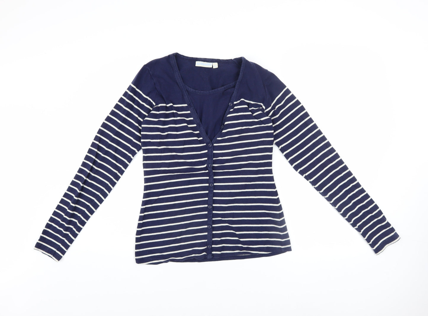 Womens UK Size S JoJo Maman Bébé Blue Basic Button-Up