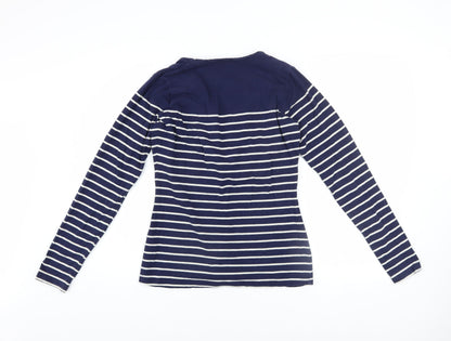 Womens UK Size S JoJo Maman Bébé Blue Basic Button-Up