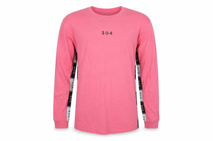 304 Men's Pink Long Sleeve Cotton Crew Neck Top M