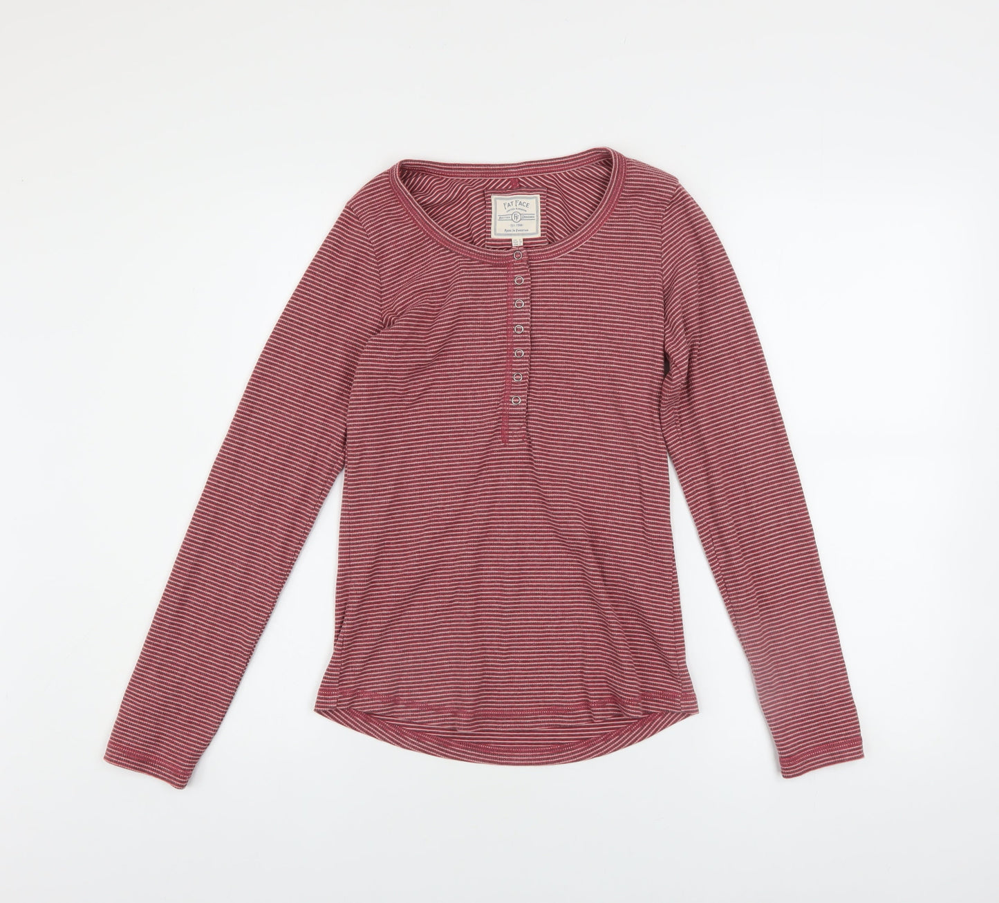 Womens UK Size 6 Fat Face Red Basic Button-Up