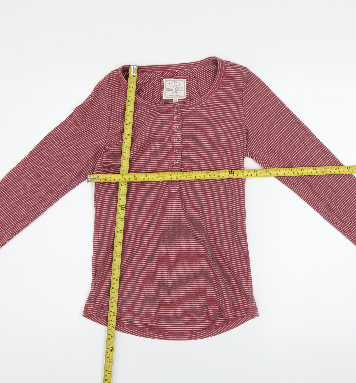 Womens UK Size 6 Fat Face Red Basic Button-Up