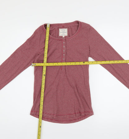 Womens UK Size 6 Fat Face Red Basic Button-Up