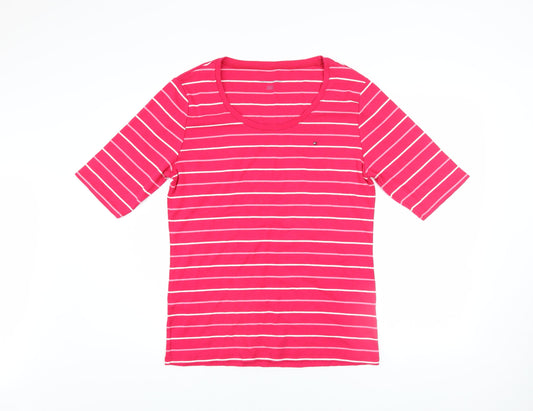 Womens UK Size XL Tommy Hilfiger Pink Basic T-Shirt