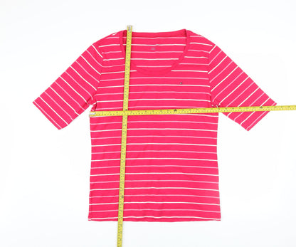 Womens UK Size XL Tommy Hilfiger Pink Basic T-Shirt