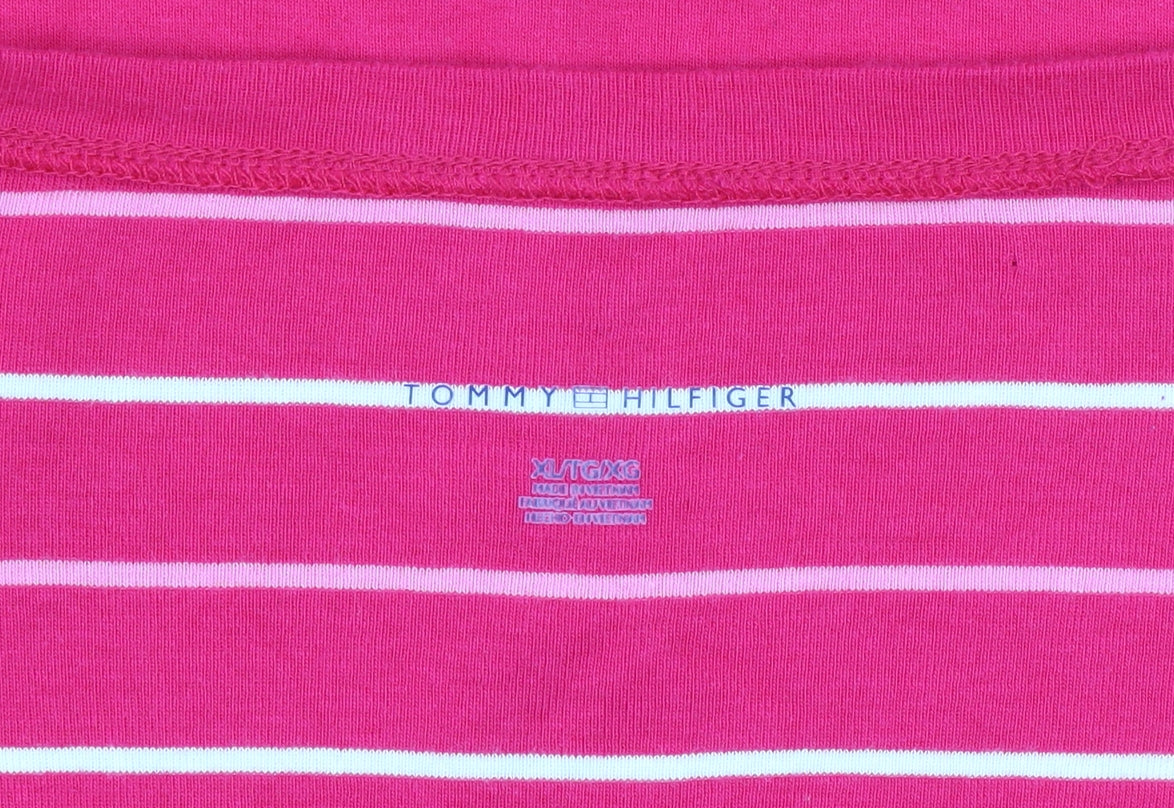 Womens UK Size XL Tommy Hilfiger Pink Basic T-Shirt