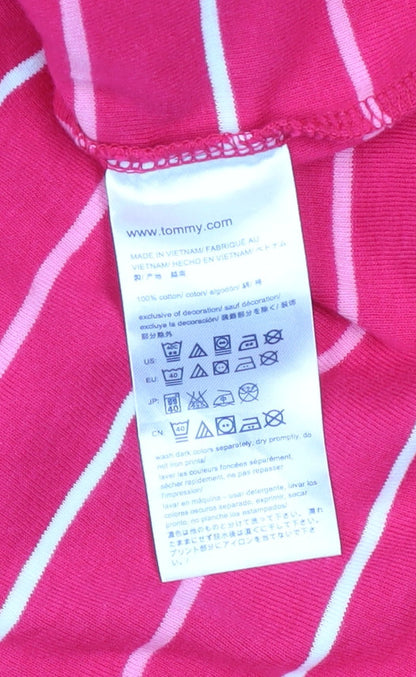 Womens UK Size XL Tommy Hilfiger Pink Basic T-Shirt