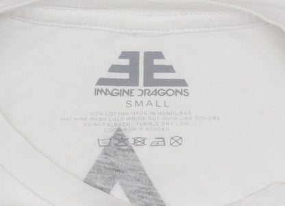 Imagine Dragons White Long Sleeve Cotton Graphic T-Shirt Men Small