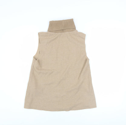 Womens UK Size S Zara Beige Vest Jumper