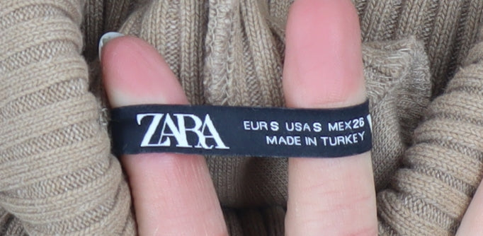 Womens UK Size S Zara Beige Vest Jumper