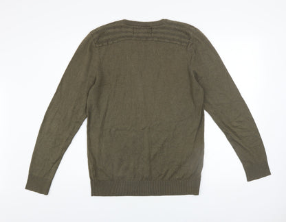 Mens UK Size S River Island Green Pullover Jumper