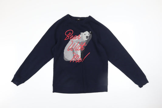 Womens UK Size S H&M Blue Pullover Sweatshirt
