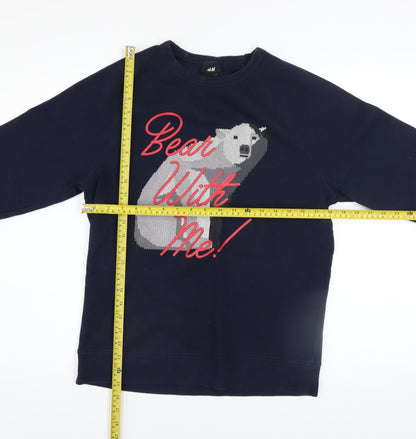 Womens UK Size S H&M Blue Pullover Sweatshirt