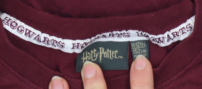 Harry Potter Boys Red Grey Long Sleeve Quidditch Pyjama Top 11-12 Years