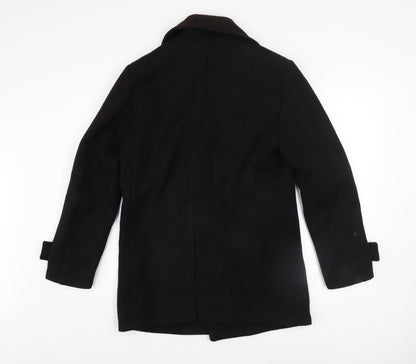 Mens UK Size 36 H&M Black Pea Coat