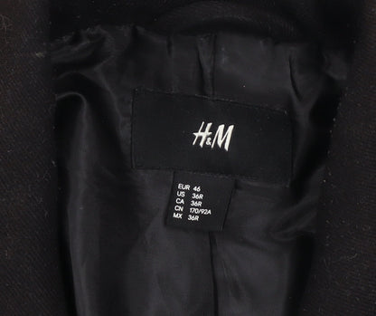 Mens UK Size 36 H&M Black Pea Coat