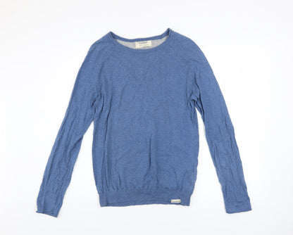 Mens UK Size M Pull & Bear Blue Pullover Jumper