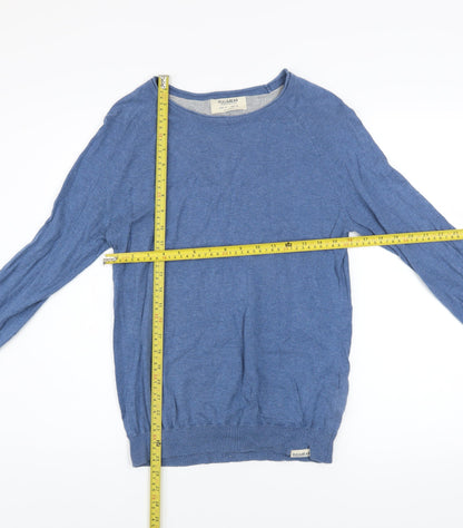 Mens UK Size M Pull & Bear Blue Pullover Jumper