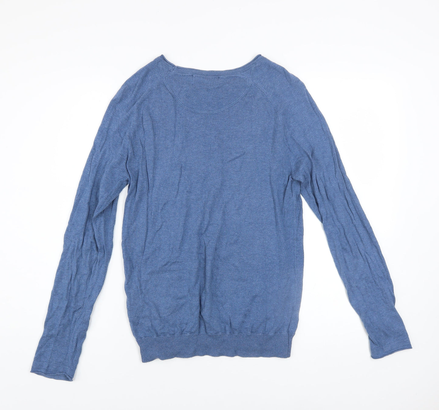 Mens UK Size M Pull & Bear Blue Pullover Jumper