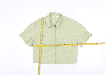 Girls UK Size 11-12 Years Marks and Spencer Green Cropped Button-Up