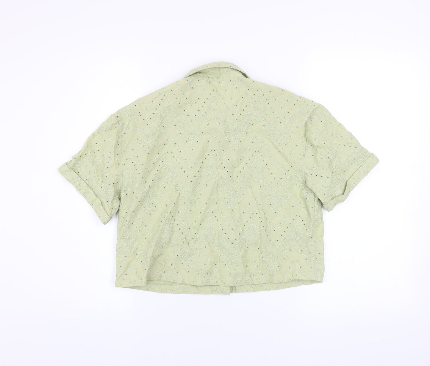 Girls UK Size 11-12 Years Marks and Spencer Green Cropped Button-Up