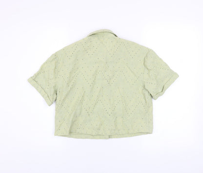 Girls UK Size 11-12 Years Marks and Spencer Green Cropped Button-Up