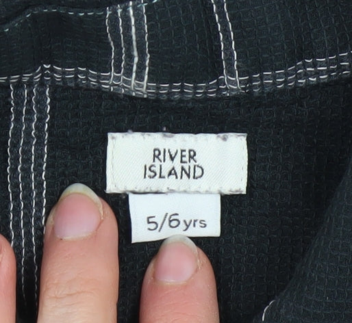 Boys UK Size 5-6 Years River Island Black Basic Button-Up