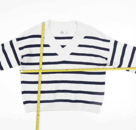 Womens UK Size S Hollister White Pullover Jumper
