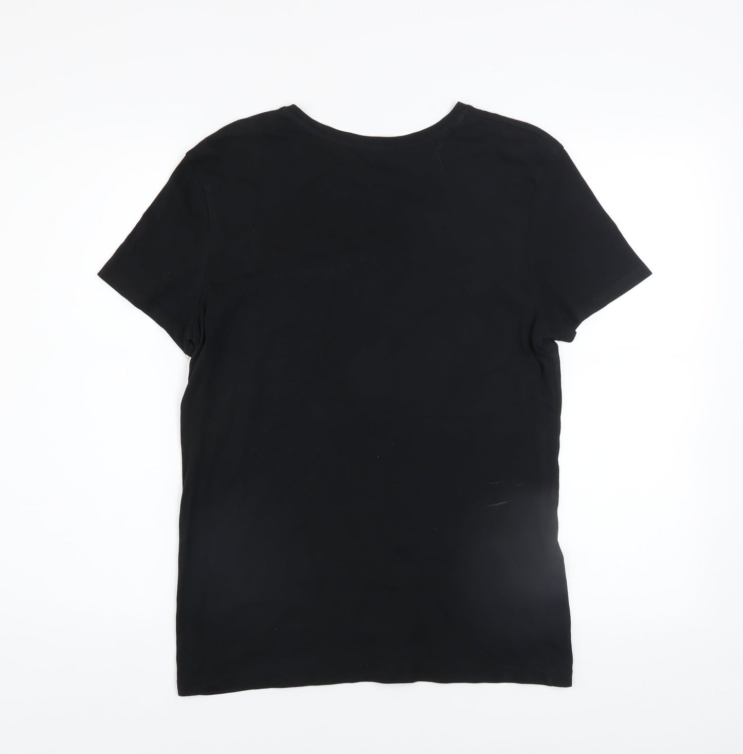 Womens UK Size S Zara Black Basic T-Shirt