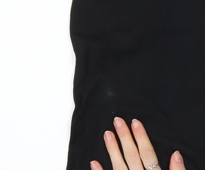 Womens UK Size S Zara Black Basic T-Shirt