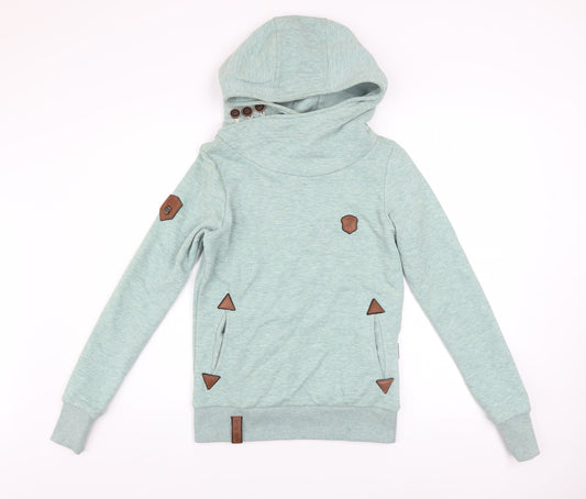 Womens UK Size S Naketano Green Pullover Hoodie