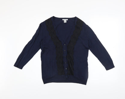 Womens UK Size 8 H&M Blue Cardigan Jumper
