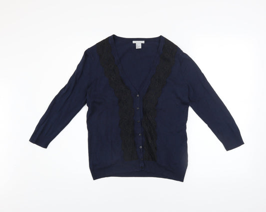 Womens UK Size 8 H&M Blue Cardigan Jumper