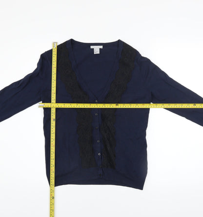 Womens UK Size 8 H&M Blue Cardigan Jumper