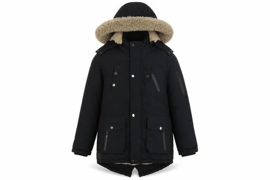 Setty Koop Girls Black Faux Fur Trim Lined Parka Coat 14 Years Winter Warm