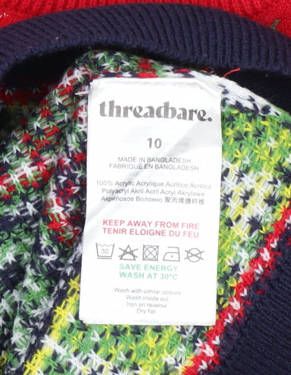 Womens UK Size 10 Threadbare Multicoloured Pullover Jumper