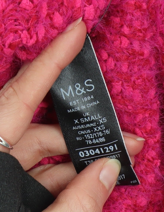 Womens UK Size XS Marks and Spencer Pink Pullover Jumper