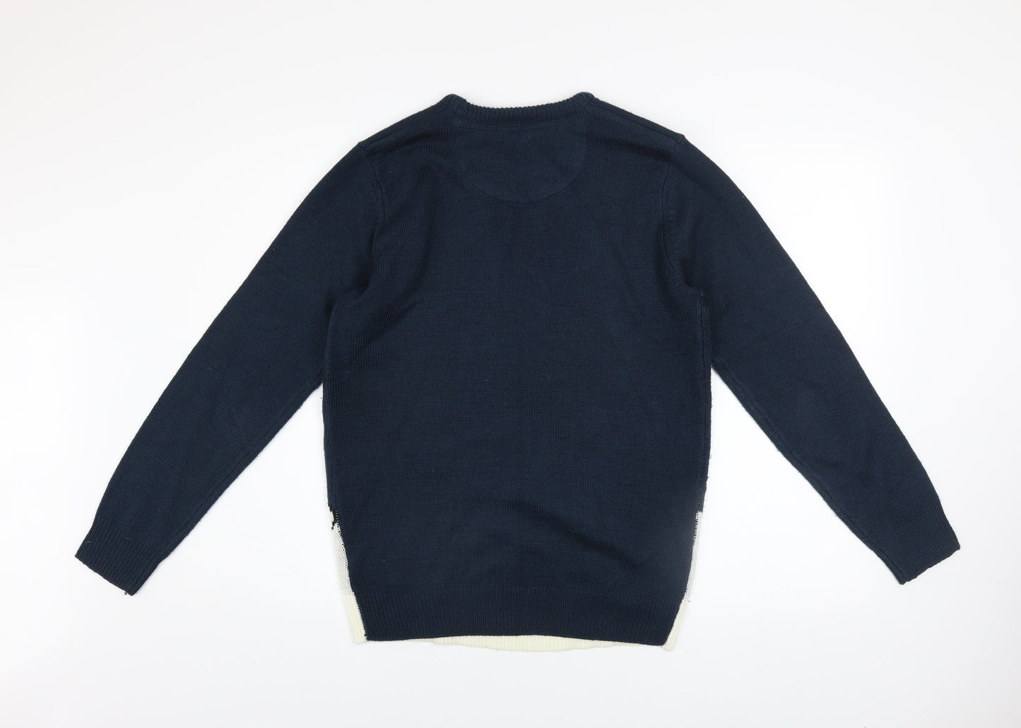 Mens UK Size S Easy Blue Pullover Jumper