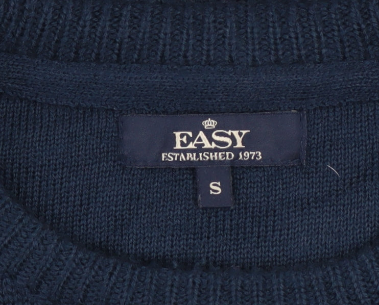Mens UK Size S Easy Blue Pullover Jumper