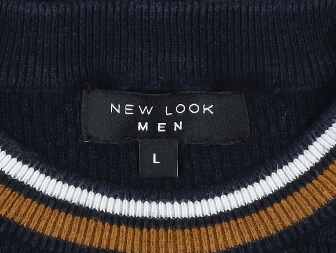 Mens UK Size L New Look Blue Pullover Jumper