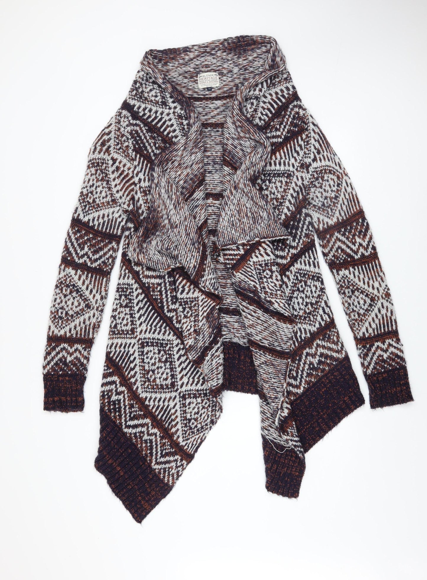 Womens UK Size 10 Blonde Heritage Multicoloured Cardigan Jumper