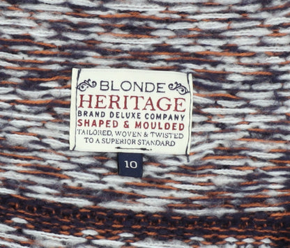 Womens UK Size 10 Blonde Heritage Multicoloured Cardigan Jumper
