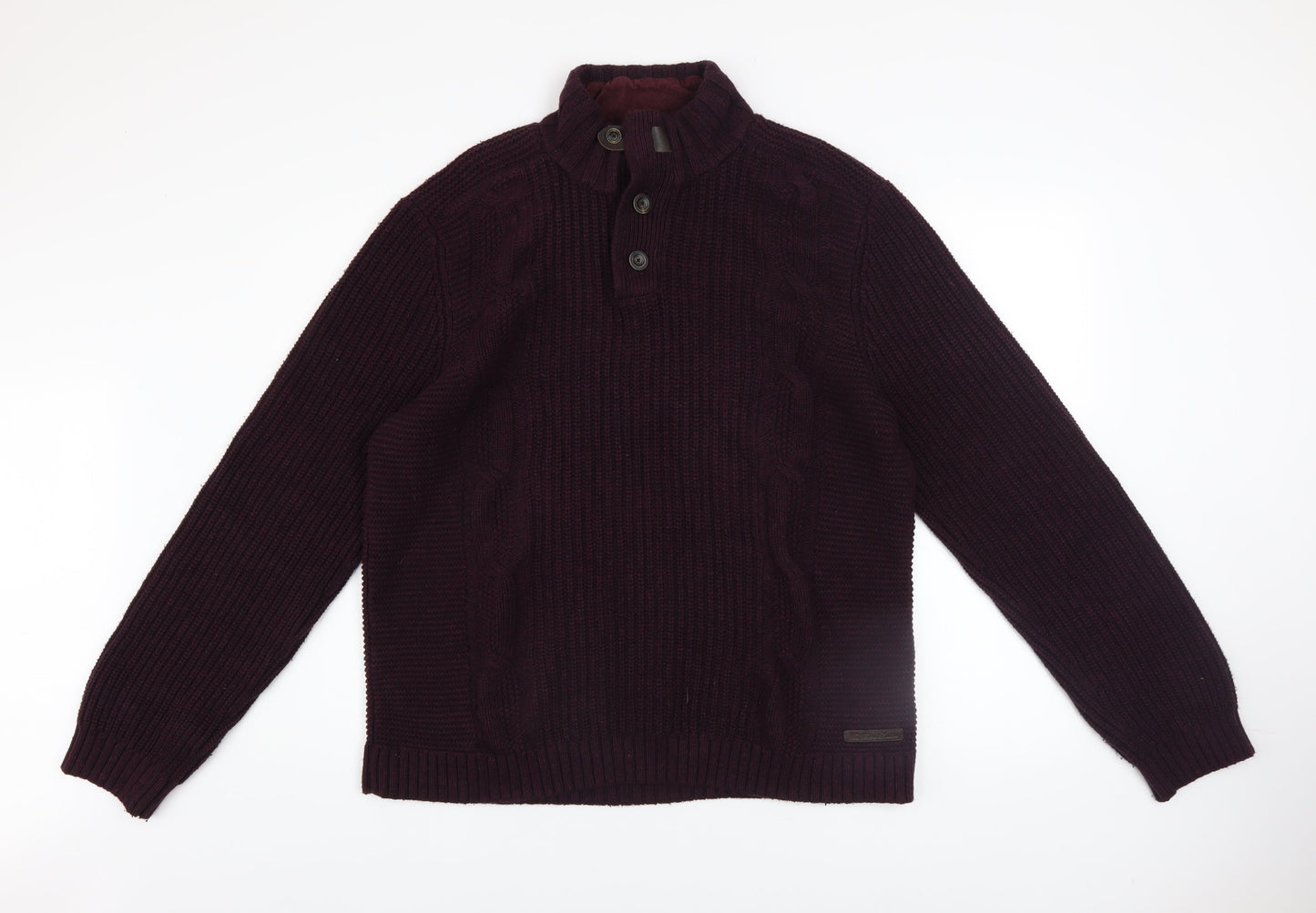 Mens UK Size XL Ted Baker Purple Henley Jumper