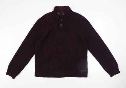 Mens UK Size XL Ted Baker Purple Henley Jumper