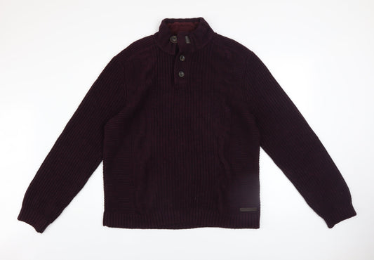 Mens UK Size XL Ted Baker Purple Henley Jumper